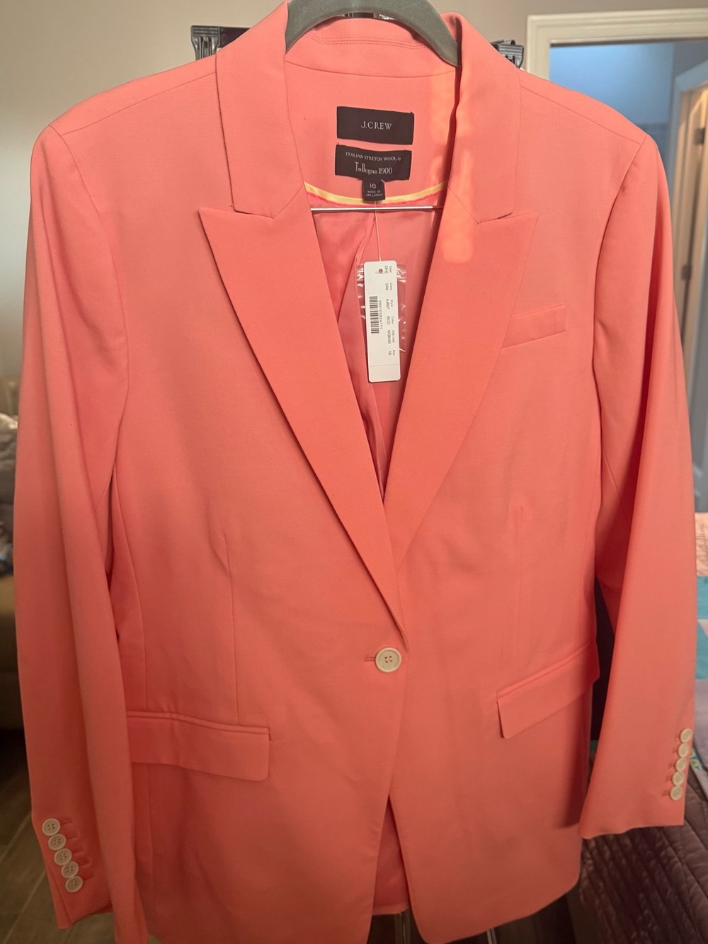 J. Crew Coral Single-Button Blazer